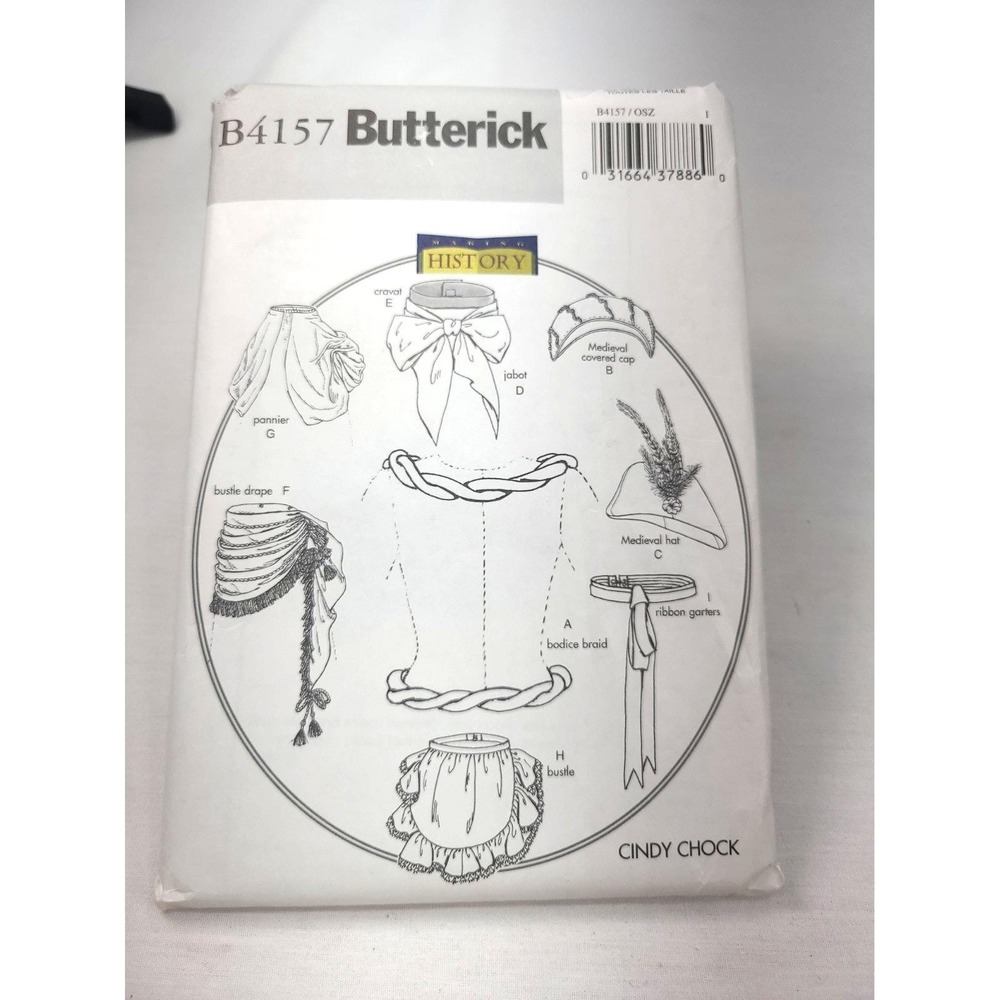 Butterick History Misses' Costume Accessories Pattern B4157 Size OSZ UNCUT
